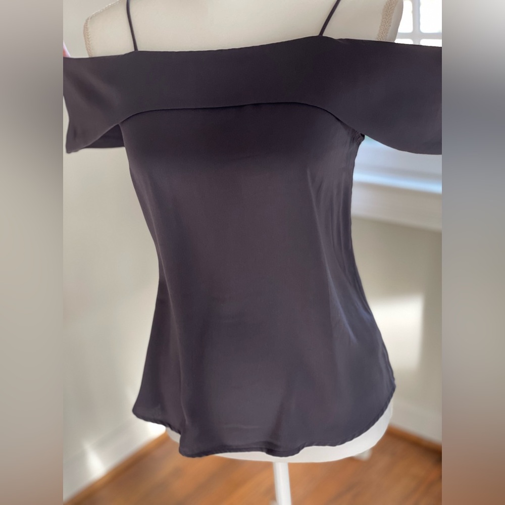 NWT Charcoal Gray Off The Shoulder Spaghetti Strap Top Sz Med from Naked Zebra